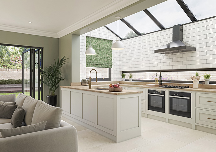 Acoustic Velvet, Leaf Green - Motorised Roman Blind - Image 6